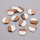 Transparent Resin & Walnut Wood Pendants RESI-S384-003A-A05-1