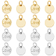 SUPERFINDINGS 16Pcs 2 Colors Brass Love Words Pendants Flat Round Charms with Jump Rings Lettering Saying Pendants Stamping Pendants Charms for Jewelry Making KK-FH0005-34-1