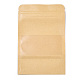 再封可能なクラフト紙袋  再封可能なバッグ  小さなクラフト紙ドイパック  窓付き  ナバホホワイト  15.2x1.1cm X-OPP-S004-01C-2