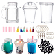 OLYCRAFT 204pcs Mini Milky Tea Keychain Accessories Bubble Tea Epoxy Resin Casting Kit Mini Cup Pendant Charms with Keychain Rings Tassels Bubbles Straws for Key Chian DIY and Earring Making DIY-OC0001-54-1