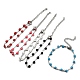 Bracelet chaîne à maillons coeur en acier inoxydable couleur 304 avec émail BJEW-E088-01P-1