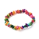 Bracelets extensibles en perles de coquillage teintées naturelles pour enfants BJEW-JB06395-01-1