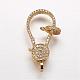 Brass Micro Pave Cubic Zirconia Lobster Claw Clasps ZIRC-G095-54G-1