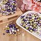 Cheriswelry 12 Strands 12 Styles Baking Painted Pearlized Glass Pearl Round Bead Strands HY-CW0001-03B-6