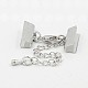 Brass Ribbon Ends with Lobster Claw Clasps and Chains KK-K004D-P-1