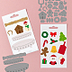 クリスマスのテーマ炭素鋼切断ダイステンシル  DIYスクラップブッキング用  フォトアルバム  装飾的なエンボス紙カード  ステンレス鋼色  クリスマステーマの模様  79~113x74~83x0.8mm  2個/セット DIY-WH0309-1206-3