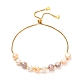 Bracelet coulissant réglable en perles de perles naturelles pour cadeau femme fille BJEW-JB06820-02-1