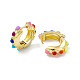 Разноцветные серьги-кольца с бусинами из смолы EJEW-P215-04G-2