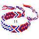 コットン編みひし形コードブレスレット  女性のためのエスニック部族の調節可能なブラジルのブレスレット  モーブ  5-7/8~14-1/8インチ（15~36cm） FIND-PW0013-003A-11-1
