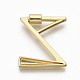 真鍮製ネジカラビナロックチャーム  ネックレス作り用  18KGP本金メッキ  ニッケルフリー  文字.z  31x25x2.5mm KK-T046-001G-Z-NF-2