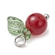 Natural Dyed White Jade Fruit Charms PALLOY-JF02431-04-4