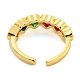 Красочное кольцо-манжета с сердцем из кубического циркония KK-D067-30G-RS-7