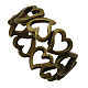 Brass Heart Band Rings X-RJEW-H113-AB-2