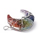7 Chakra Natural Mixed Stone Chip Copper Wire Wrapped Big Pendants G-F733-03A-3