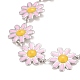 Gänseblümchen-Kettenarmband aus Emaille BJEW-P271-01P-05-2