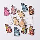 Cat 2-Hole Printed Wooden Buttons BUTT-M014-23-1