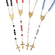 Colliers de perles de chapelet en verre NJEW-H019-03G-1
