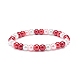 Glass Pearl Beaded Stretch Bracelet for Women BJEW-JB08710-4