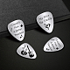 CREATCABIN 2pcs Stainless Steel Guitar Picks Rock Guitar Pick Music Gift Electric Guitar Bass Rock Pick Accessories Love Gifts for Husband Boyfriend Son Father with PU Leather Keychain 1.26 x 1 Inch AJEW-CN0001-48D-4