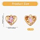 5 ciondolo a forma di cuore in ottone con zirconi rosa ciondolo di san valentino ciondolo a forma di cuore per orecchini di gioielli che fanno artigianato JX384A-2
