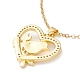 Clear Cubic Zirconia Heart with Bird Pendant Necklace NJEW-O125-25G-2