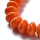 手作りパール調陶器ビーズ  フラットラウンド  オレンジ  12x7mm  穴：1.6mm  約45個/連  12.40''（31.5センチメートル） PORC-E017-02D-3