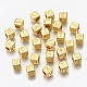 CCBプラスチックビーズ  水平穴  文字付きのキューブ  ゴールドカラー  6x6x6mm  穴：3mm X-CCB-N004-001B-G-3