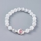 Oeil de chat bracelets de perles rondes BJEW-L037-13-2
