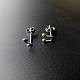 Real Platinum Plated Brass Musical Note Stud Earrings EJEW-EE0002-002-5