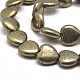 Heart Natural Pyrite Beads Strands G-I126-20-14x14mm-3