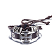 Cuir unisexes occasionnels tressé réglable bracelets multi-brins BJEW-BB15575-B-1
