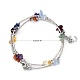 Three Loops Natural Gemstone Beaded Wrap Bracelets X-BJEW-JB02331-03-7