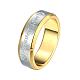 メンズツートン真鍮指輪  婚約指輪  言葉は永遠に愛すると  シルバー＆ゴールデン  usサイズ6（16.5mm） RJEW-BB13167-6-1