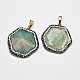 Hexagon Faceted Natural Amazonite Pendants G-M249-40A-1