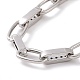 Clear Cubic Zirconia Oval Link Chain Bracelet BJEW-E015-01P-3