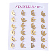 304 Stainless Steel Stud Earrings EJEW-H350-27G-3