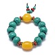 Buddha Meditation Synthetic Turquoise Stretch Bracelets BJEW-K212-G-2