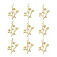 合金カボショントレイセッティング  花と枝  ゴールドカラー  55x37x6mm  トレイ：3.5mm X-PALLOY-G253-31G-1