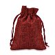 ポリエステル模造黄麻布包装袋巾着袋  クリスマスのために  結婚式のパーティーとdiyクラフトパッキング  ミックスカラー  12x9cm ABAG-R005-9x12-M-3
