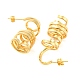 Rack Plating Brass Twist Spiral Stud Earrings EJEW-P240-14G-2