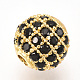 Perles de zircone cubique micro pave en Laiton ZIRC-Q013-10mm-143G-2