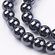 Non-Magnetic Synthetic Hematite Beads Strands G-H1623-8mm-3-3