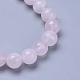Braccialetti di perline rotondi intrecciati in quarzo rosa naturale regolabili BJEW-PH01416-2