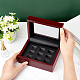 9-Slot Wooden Championship Rings Display Case Box CON-WH0086-075-3