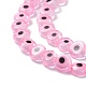 Chapelets de perles rondes de chalumeau manuelles de mauvais œil X-LAMP-L058-6mm-15-3