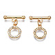 Brass Micro Pave Clear Cubic Zirconia Toggle Clasps KK-Q278-014-NF-2