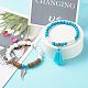 Tassel & Wing Alloy Charm Bracelets Set for Girl Women BJEW-JB06894-4