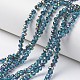 Electroplate Transparent Glass Beads Strands EGLA-A034-T6mm-Q12-1