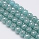 Electroplate Imitation Jade Glass Round Beads Strands EGLA-F037-10mm-C02-2