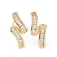 Clear Cubic Zirconia Twist Line Stud Earrings EJEW-C040-06G-1